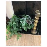 Plant and Candle Accent Decor