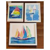 Signed Set of 3 sailboat pictures