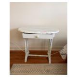 Oval stress painted side table