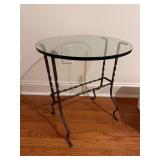Glass top side table