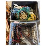 Misc ropes, and set of jumper cables