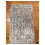 Small 5'x3' rug w/ thin rubber non skid backing