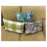 3 throw pillows