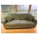 2 cushion sea foam blue sofa