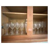 Clear glass goblets