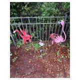 Asst of flamingo yard ornaments
