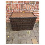 Brown wicker storage box