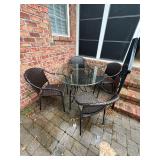Metal table and four chairs