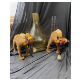 Camel Stuffed Animals and Oil Lamp Glass