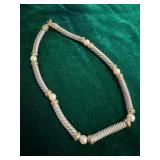 Vintage Silver & Gold Tone Cable Choker Necklace