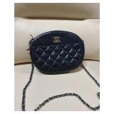 Faux Black Chanel Crossbody Bag with Chain Strap
