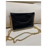 Vintage Cappagallo Black Purse with Gold Chain Str