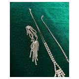 Vintage Silver-tone Rhinestone Jewelry Set