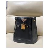 Vintage Black Leather Tacchini Italy Handbag