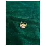 Vintage Yellow Gold-toned Cluster Ring
