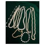 Assortment of Pearl Costume Jewelry