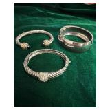 Assortment of Silver Toned Bangle Bracelets
