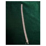 Triple-row Sterling Silver Tennis Bracelet