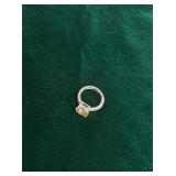 Sterling Silver Faceted Yellow Crystal Halo Statem