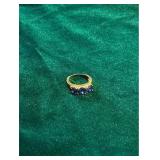 Vintage Two-Tone Sterling Silver Trio Royal Blue R