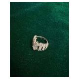 Sterling Silver Ring with Marquise-cut Center Ston