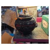 Beautiful carved lacquer ginger jar