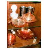 CARNIVAL GOLD FLORAL GLASSWARE