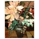metal vase &flowers
