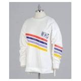 {each} Dubgee White Striped Sweatshirt