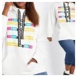 {each} Dubgee White Hoodie Sweatshirt