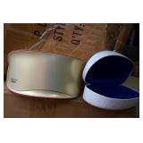 White Faux Alligator Eyewear Case w/ Blue Lining