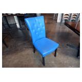 Blue Tufted Dining Chairs, 18" Seat x 17 1/2"H