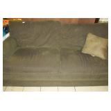Hunter Green Two Cushion Couch - Good Condition