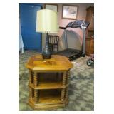 Nice Wooden End Table and Lamp