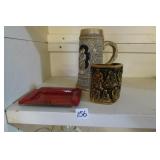 Lot- Vintage Advertising Ash Tray, Beer Stein,
