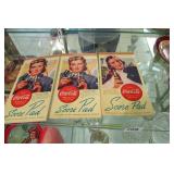 3 Vintage Coca-Cola Scorepads -Unused