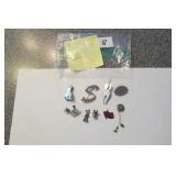 10 Pcs Sterling Silver Pins, Charms, Earring