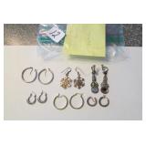 6 pair Sterling Silver Earrings 26.0 Grams