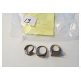 3 Sterling Silver Rings sz 7,8,10 27.1 Grams