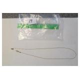 14K Gold w Real Diamond Necklace 1.4 Grams