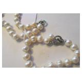 Pearl Necklace & Bracelet w Sterling Silver
