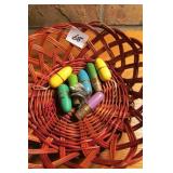 Basket and 7 Collectible Travel Sewing Kits
