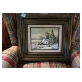 Gorgeous Oil Painting of a home in winter 18"