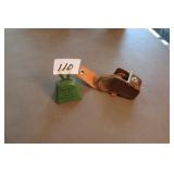 Vintage Advertising Bell and Leather Pouch