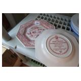 Cranberry Plates marked Spode