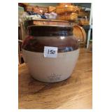 Nice Brown and Cream Crock w/Blue Crown 3L