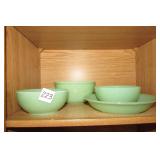 Jadeite Bowls and Saucer