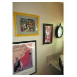 Wine Picture  and Clock Lot