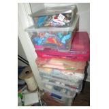 8 Totes of Fabric Pieces