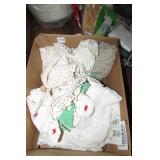 Box Lot of Crocheted Decorations